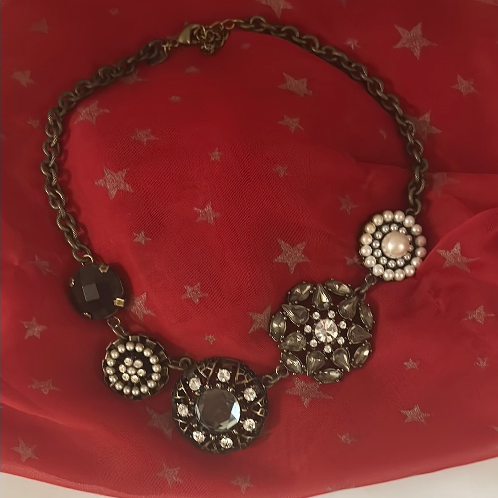 Elegant Black and Gold Statement Necklace